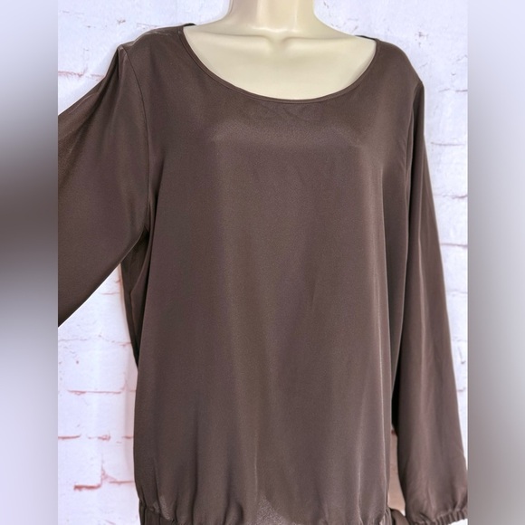 MICHAEL MICHAEL KORS XL Crepe Blouson Top Elastic Hem Side Tie Pullover Style - Picture 15 of 15